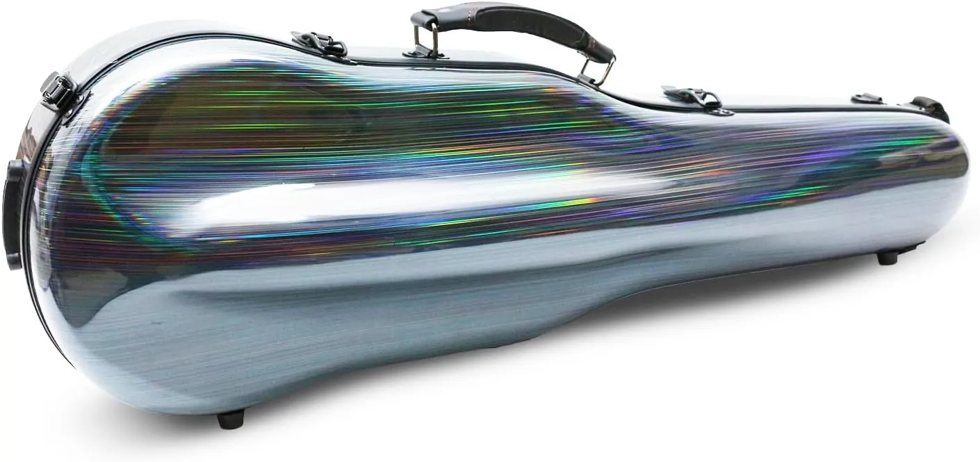 Carbon Fiber Violin Case - 4/4 Full Size, Colorful Back Strap, Lightweight Protection