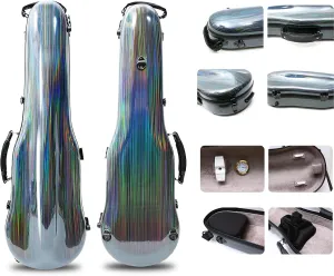 Carbon Fiber Violin Case - 4/4 Full Size, Colorful Back Strap, Lightweight Protection
