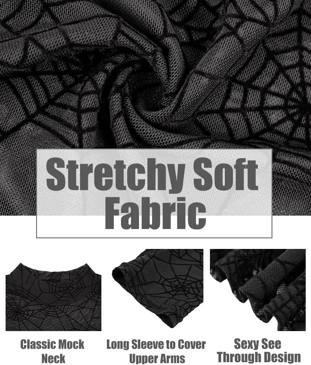 CARCOS Women's Mesh Tops Plus Size See Through Sheer Tops Crewneck Sexy Clubwear XL-5XL