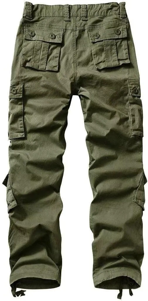 Cargo Pants Women Baggy Camo Tactical Pants Straight Leg Casual Y2K Work Trousers with 9 Pockets No Belt