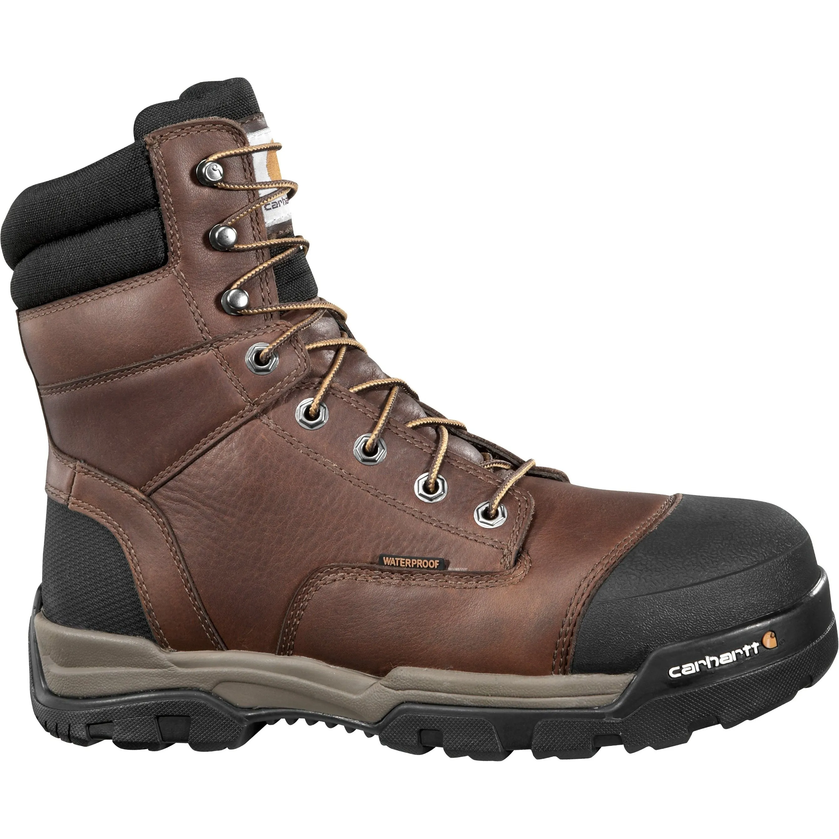 Carhartt Men's Ground Force 8" Composite Toe Waterproof Work Boot - Brown - CME8355