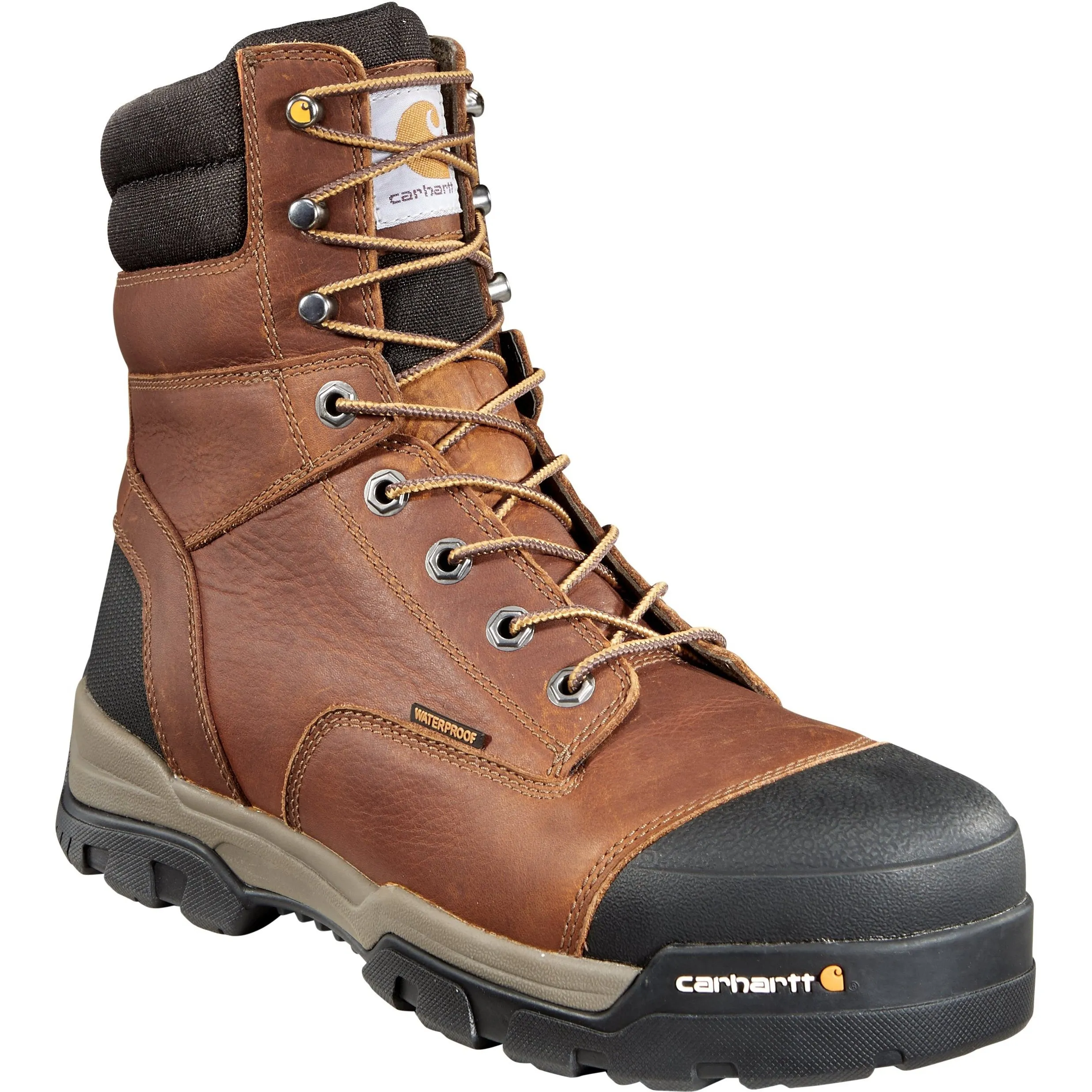 Carhartt Men's Ground Force 8" Composite Toe Waterproof Work Boot - Brown - CME8355