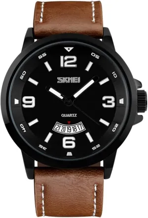 Carlien Mens Analog Quartz Watch Leather Strap Classic Simple Dial Design Wrist Watch (6)