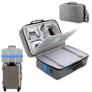 Carrying Case Hard Shell for PS5, Travel Bag for PS5, Playstation 5 Carrying Case Hard Shell for Travel, Compatible with Playstation 5, PS5 Pro, Shockproof, Grey