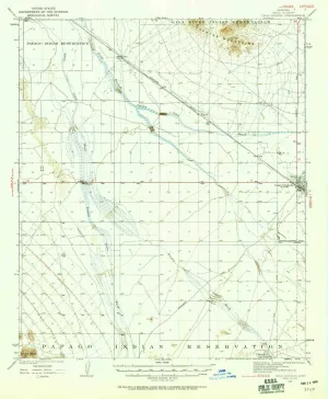 Casa Grande AZ topo map, 1:62500 Scale, 15 X 15 Minute, Historical, 1922, Updated 1959, 20.6 x 16.9 in