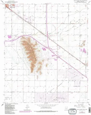Casa Grande MTS AZ topo map, 1:24000 Scale, 7.5 X 7.5 Minute, Historical, 1965, Updated 1983, 26.8 x 22 in