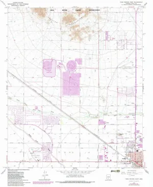 Casa Grande West AZ topo map, 1:24000 Scale, 7.5 X 7.5 Minute, Historical, 1965, Updated 1983, 26.8 x 22 in