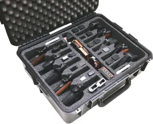 Case Club 10 Pistol & 20 Magazine Pre-Cut Waterproof Case with Silica Gel x2 to Help Prevent Gun Rust (Non-Wheeled)
