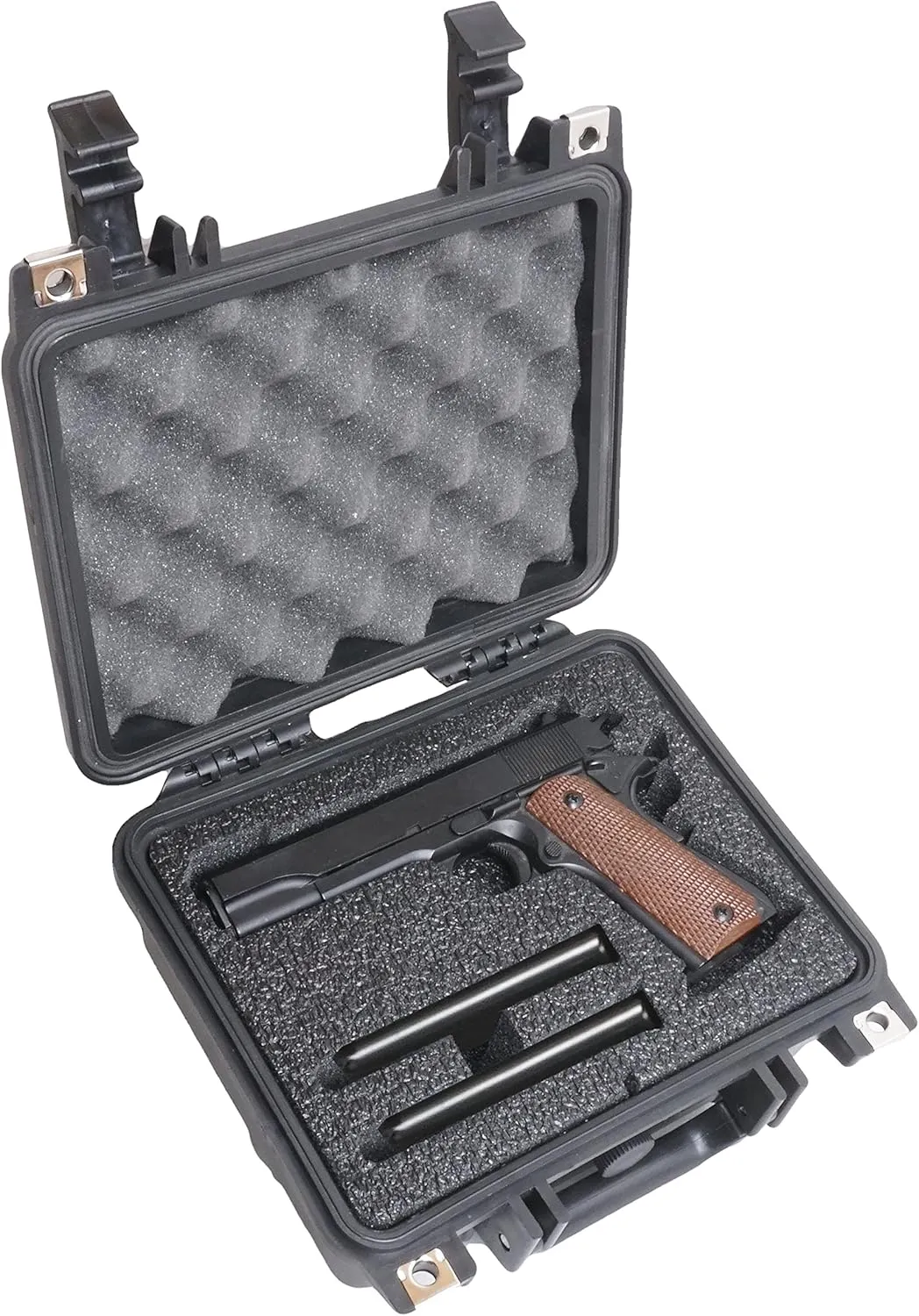 Case Club 1911 & 6 Magazine Pre-Cut Heavy Duty Waterproof Pistol Case (Accommodates under barrel attachment)