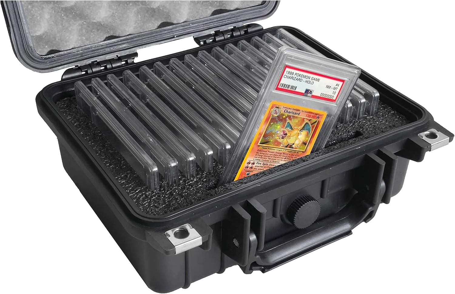 Case Club 31-16 Graded Card Slab Collector Case - Slotted Storage Fits 16  Slabs, 134 Sleeves, 536 Loose Cards - Travel Case fits Pokemon & Sports Trading Graded Slabs - Waterproof - Heavy Duty
