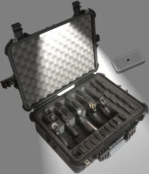 Case Club 5 Pistol & (up to) 30 Magazine Case with Accessory Pocket. Pre-Cut, Heavy Duty, Waterproof, with Silica Gel for Gun Rust Prevention (Upgraded Gen-2)