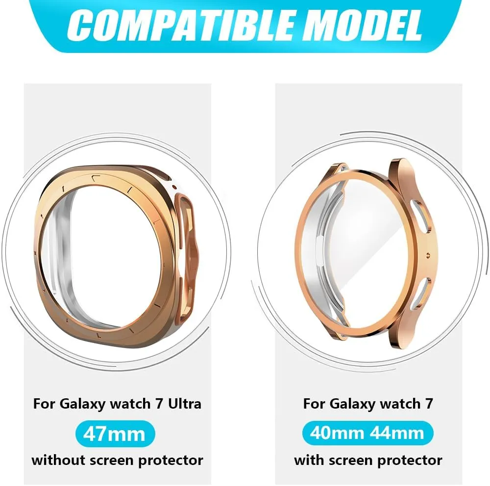 Case Full Cover For Samsung Galaxy Watch 7 40mm 44mm TPU Anti drop and waterproof Protector Case