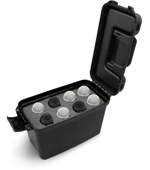 CASEMATIX Hard Shell 8 Mic Handheld Microphone Case Compatible With Corded Wired 8 Inch XLR Dynamic Cardioid Vocal Mics, Does Not Fit Cordless Mics, Case Only