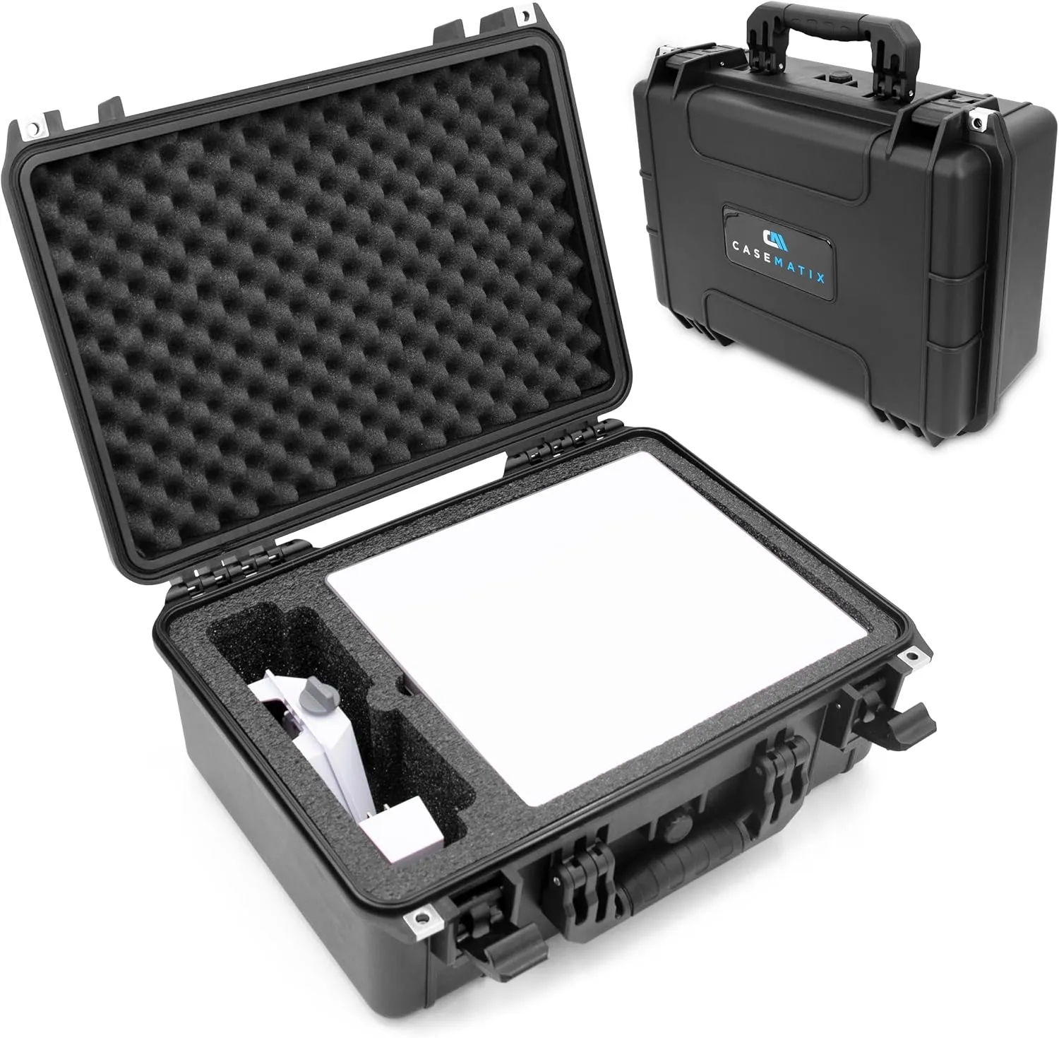 CASEMATIX Travel Case Compatible with Starlink Mini Dish, Mount, Cables, Power Supply & More - IPX7 Waterproof, Professionally Cut Impact-Resistant Closed Cell Foam with Separate Accessory Storage