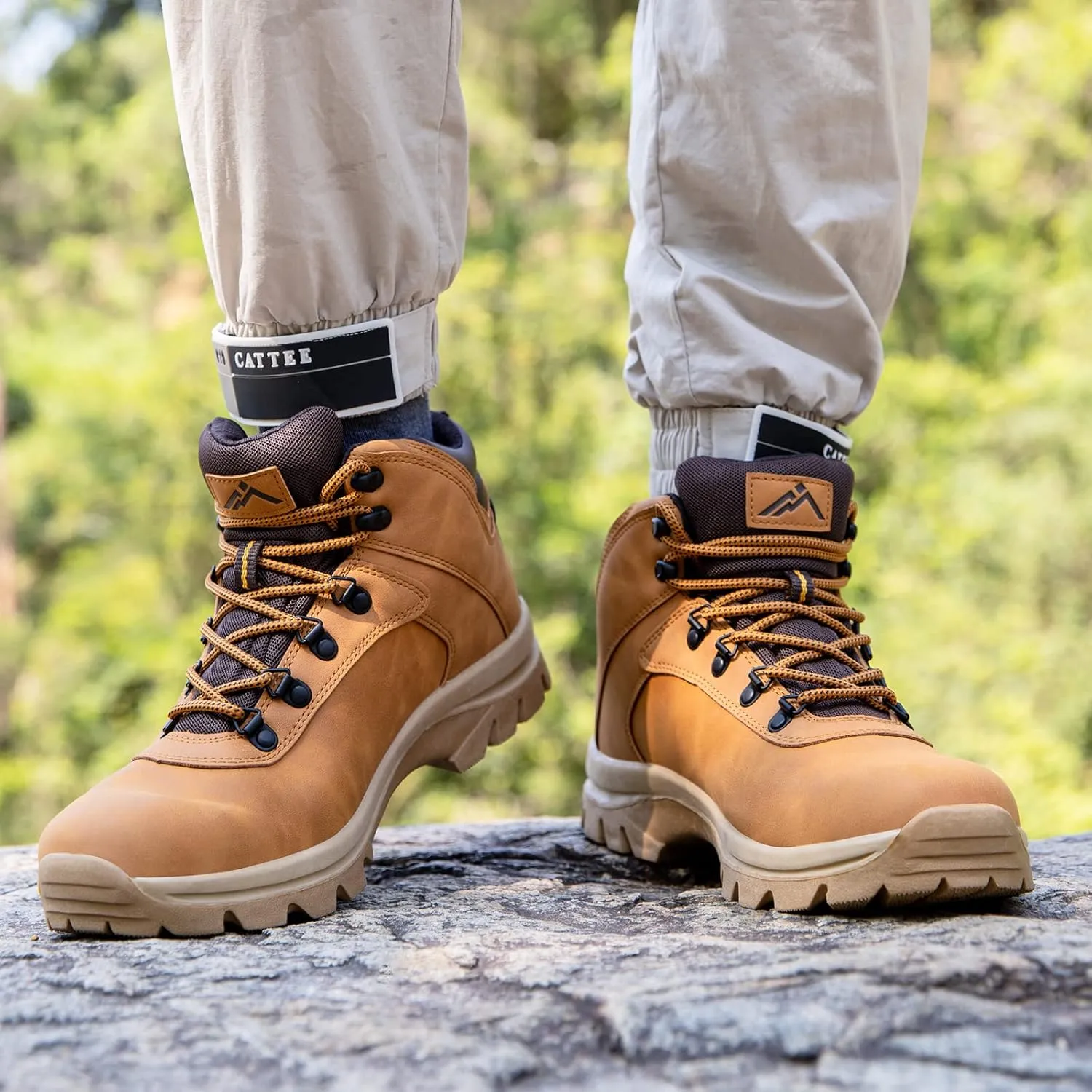 CC-Los Men's Waterproof Hiking Boots Work Boots Durable Non Slip Outdoor Shoes Size 7.5-14