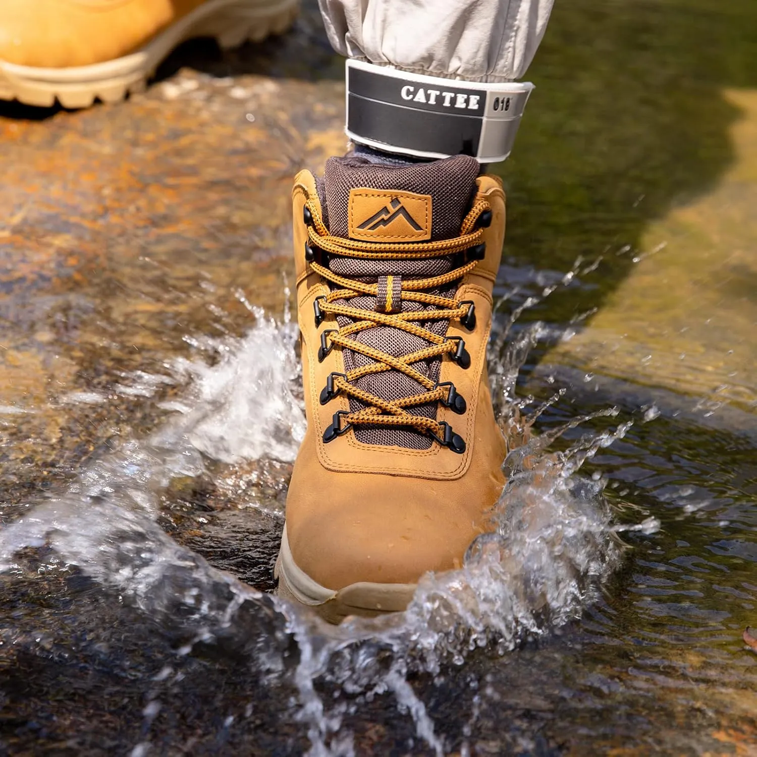 CC-Los Men's Waterproof Hiking Boots Work Boots Durable Non Slip Outdoor Shoes Size 7.5-14