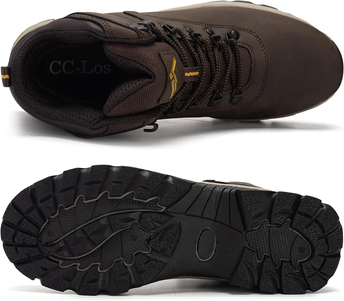 CC-Los Men's Waterproof Hiking Boots Work Boots Durable Non Slip Outdoor Shoes Size 7.5-14