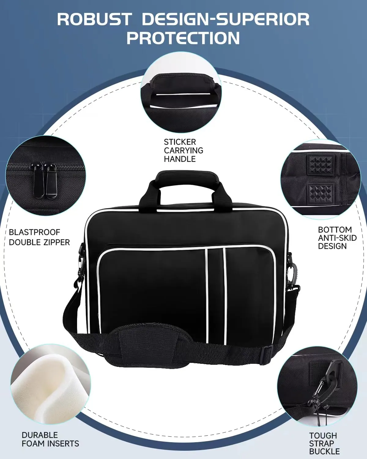 CCMADE Carrying Case for PS5 Travel Case for PS5 Protective Bag Suitable for Playstation 5 Disc/Digital Edition Console, Controllers, Game Cards, Gaming Headset and Other Accessories