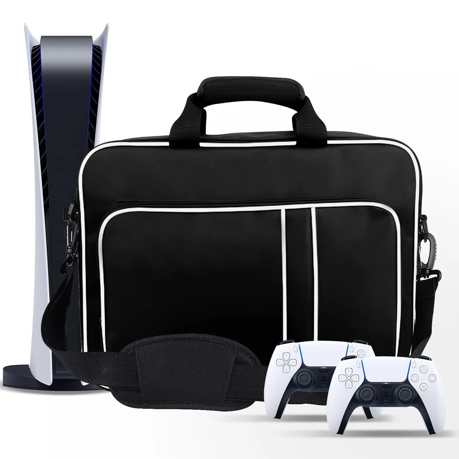 CCMADE Carrying Case for PS5 Travel Case for PS5 Protective Bag Suitable for Playstation 5 Disc/Digital Edition Console, Controllers, Game Cards, Gaming Headset and Other Accessories