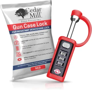 Cedar Mill TSA Approved Gun Case Lock – Durable, Cut-Resistant Security TSA Locks for Gun Case, Pistol Case, Revolver Gun Case or Firearms – Child-Safe Trigger Locks for Rifles and Shotguns