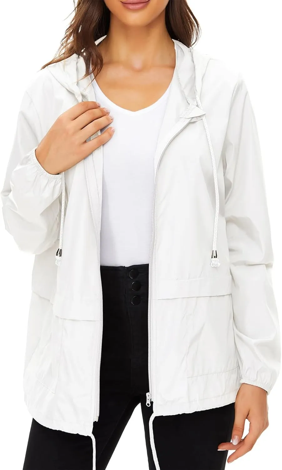 Century Star Packable Rain Jackets for Women Waterproof Lightweight Raincoat with Hood Windbreaker Jacket Women Rain Coats