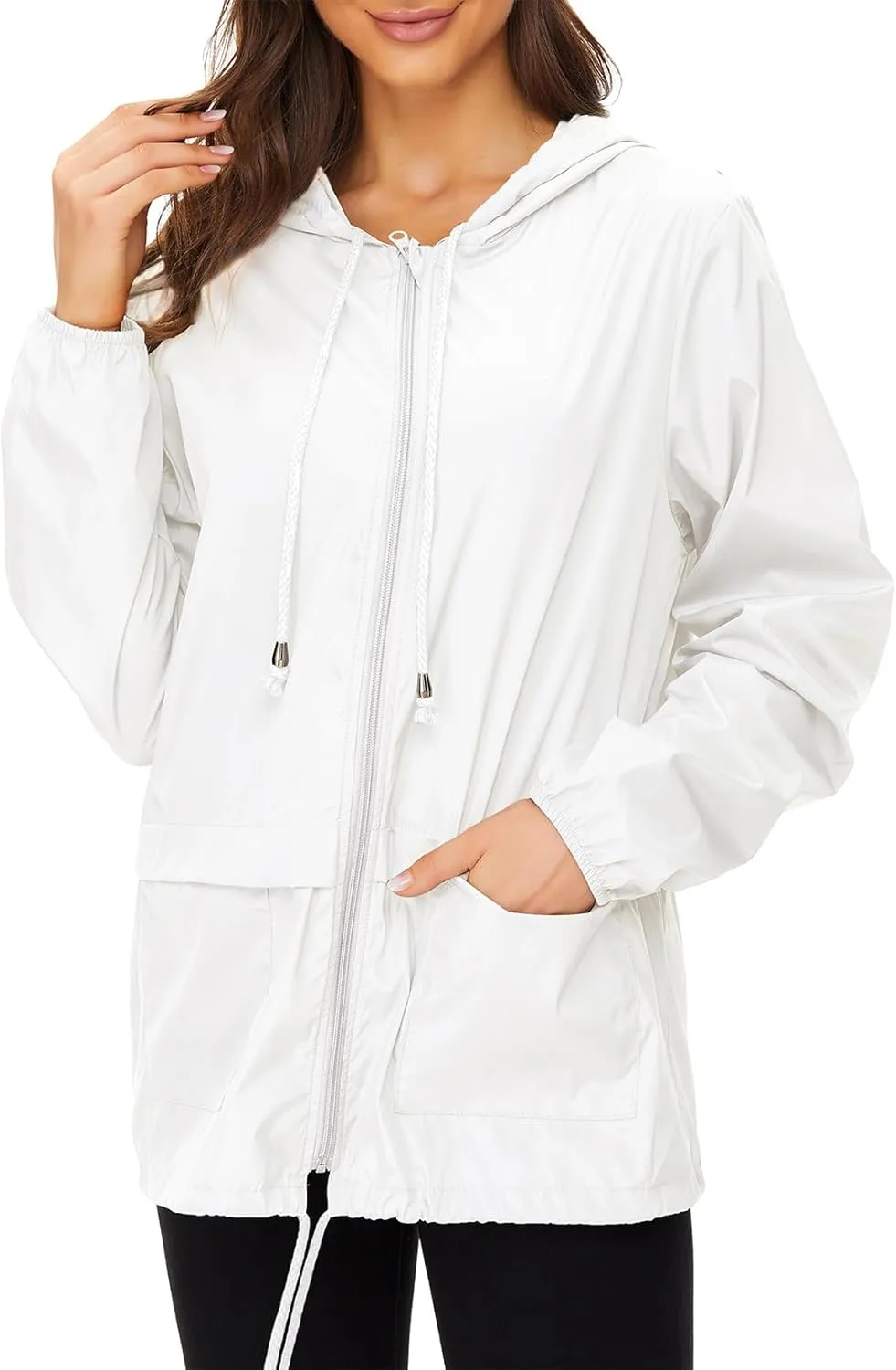 Century Star Packable Rain Jackets for Women Waterproof Lightweight Raincoat with Hood Windbreaker Jacket Women Rain Coats