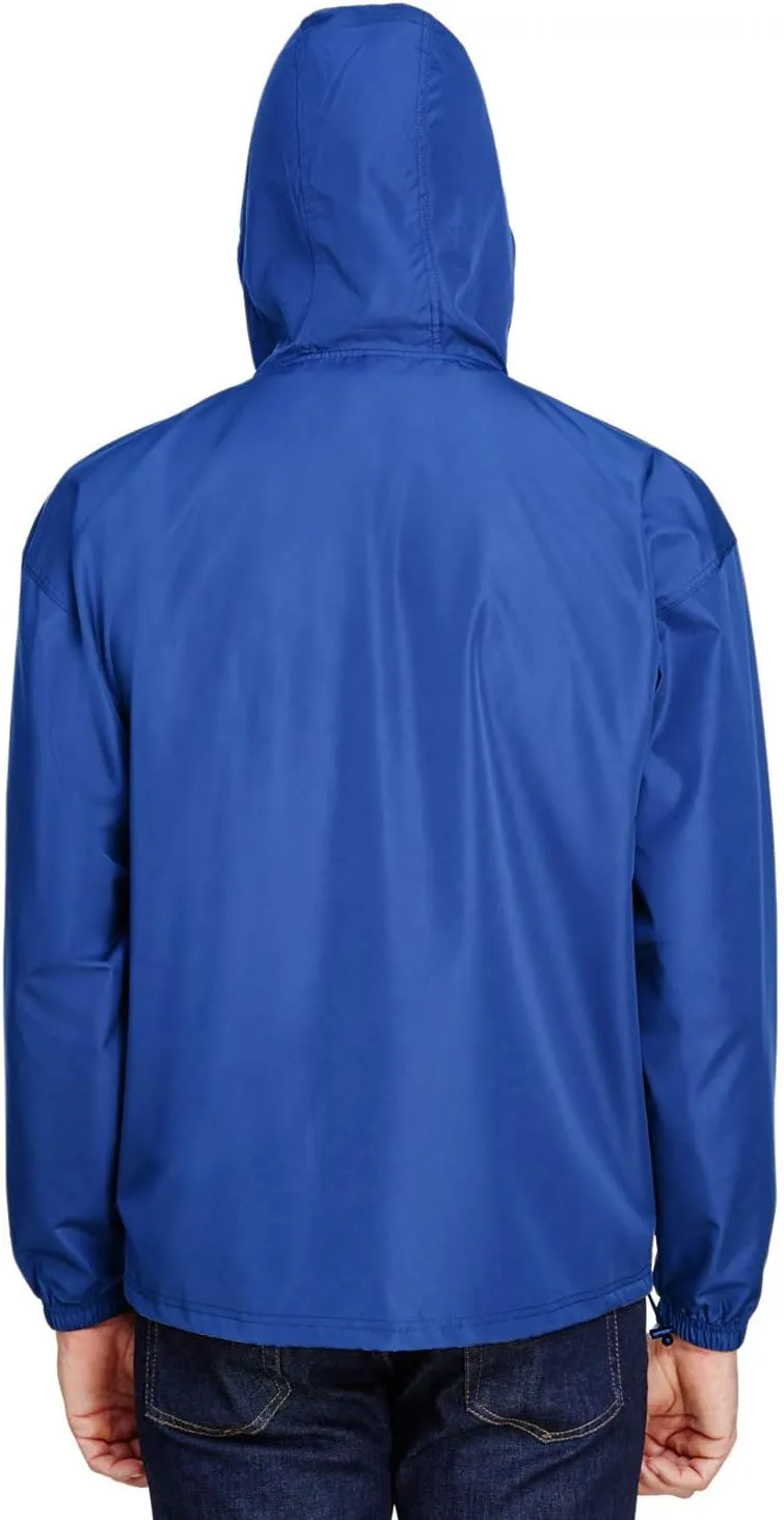 Champion Men's Anorak Jacket with Hood, Lightweight Water-Resistant Packable Nylon Hooded Jacket for Men, Iconic 'C' Logo
