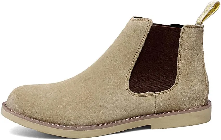 Chelsea Boots Men Suede Leather Casual Chukka Ankle Boots Classic Elastic Dress Ankle Boots for Men Outdoor Fashion Shoes