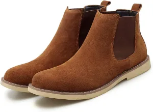 Chelsea Boots Men Suede Leather Casual Chukka Ankle Boots Classic Elastic Dress Ankle Boots for Men