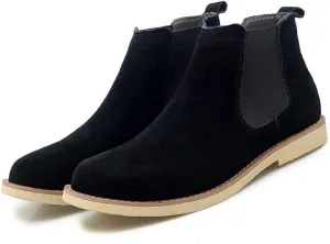 Chelsea Boots Men Suede Leather Casual Chukka Ankle Boots Classic Elastic Dress Ankle Boots for Men
