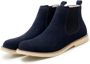 Chelsea Boots Men Suede Leather Casual Chukka Ankle Boots Classic Elastic Dress Ankle Boots for Men