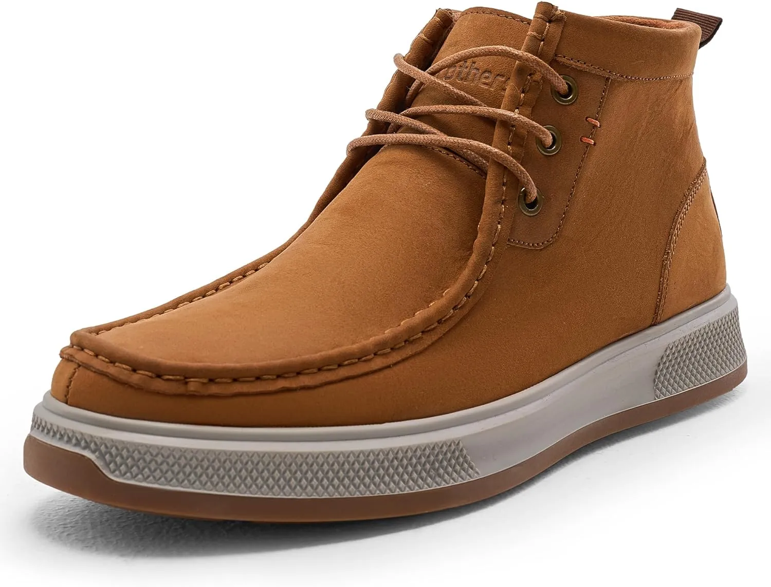 Chukka Boots for Men - Brown Leather Casual Boots - Ankle-High Lace-Up - Size 9