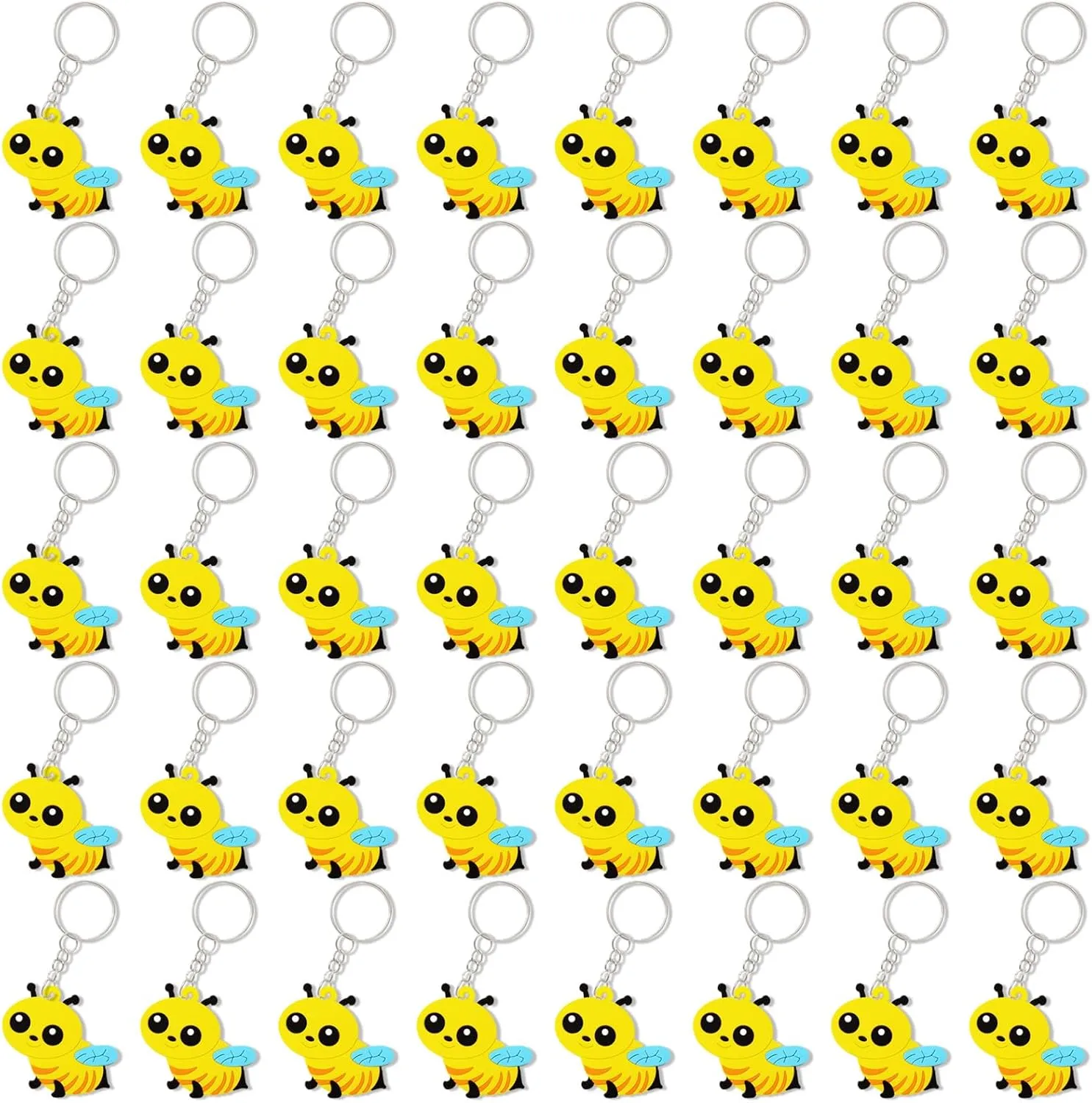 CiciBear 40 Pack Keychains Party Favors for Bumble Bee Baby to bee, Bee Baby shower, Gender Reveal Party, Goodie Bag Stuffer, Kids Birthday, Carnival Rewards