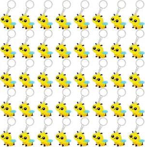 CiciBear 40 Pack Keychains Party Favors for Bumble Bee Baby to bee, Bee Baby shower, Gender Reveal Party, Goodie Bag Stuffer, Kids Birthday, Carnival Rewards
