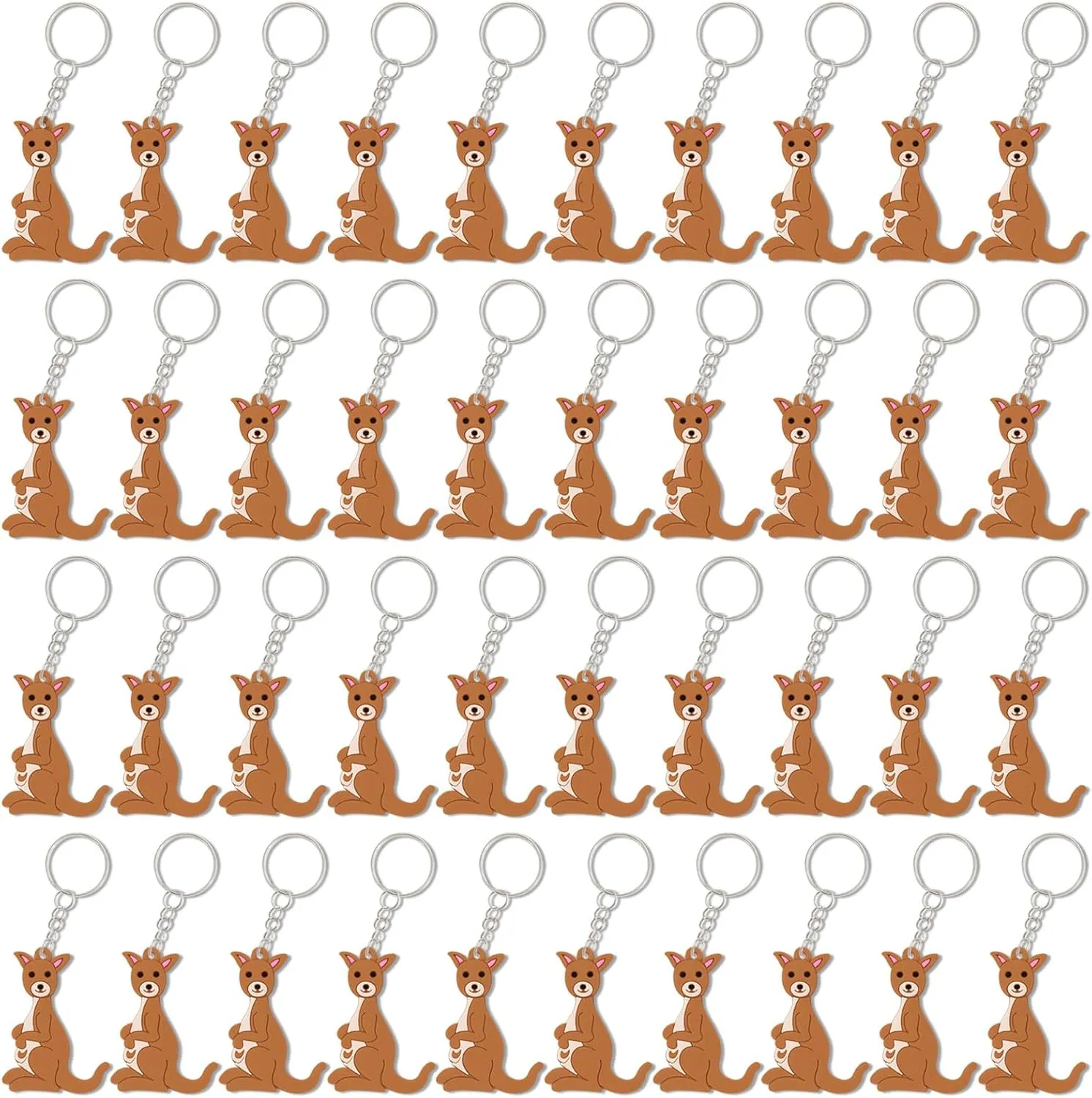 CiciBear 40 Pack Keychains Party Favors for Kangaroo Birthday Baby Shower Woodland Animals Party, Goodie Bag Stuffer, Kids Birthday, Carnival Rewards
