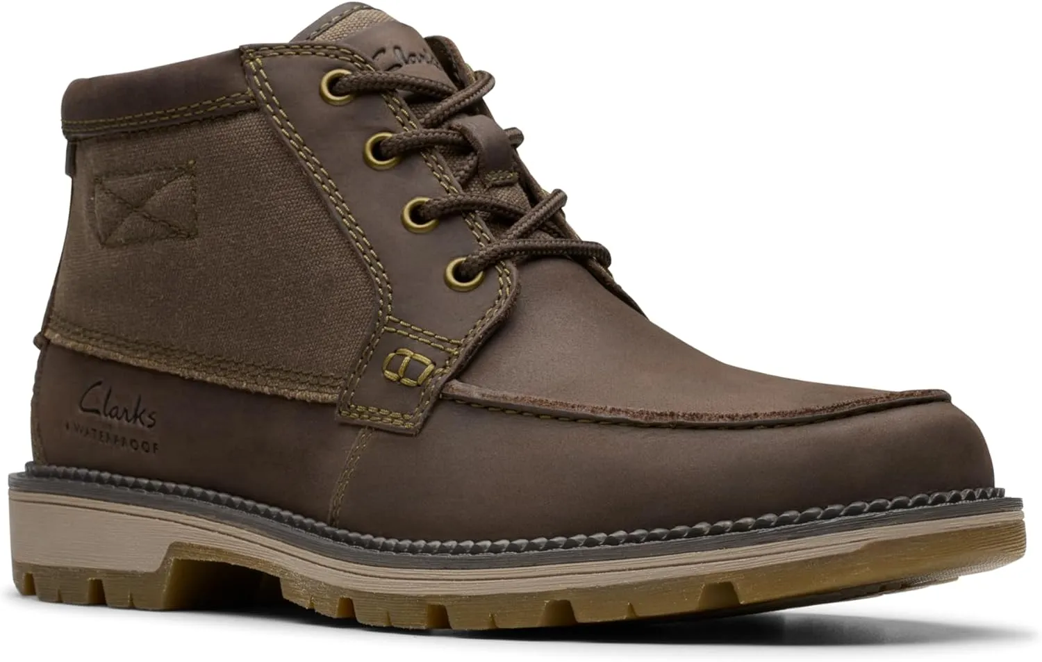 Clarks Mens MAPLEWALK MOC Padded Insole Leather Chukka Boots