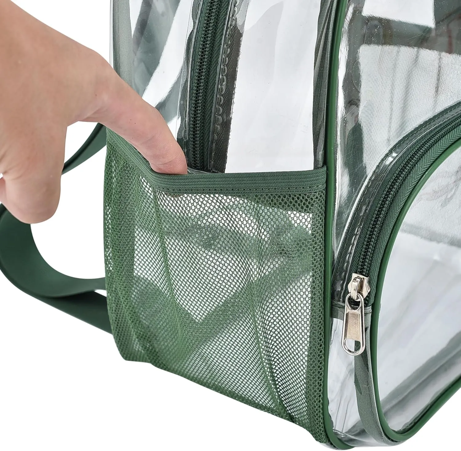 Clear Backpack for Stadium Events Clear Backpack 12x12x6 with Front Pocket for Concert Sport Fashion Women Backpack Events Work Travel(Forest green)