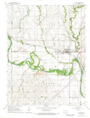 Clifton KS topo map, 1:24000 Scale, 7.5 X 7.5 Minute, Historical, 1965, Updated 1966, 27.03 x 21.03 in
