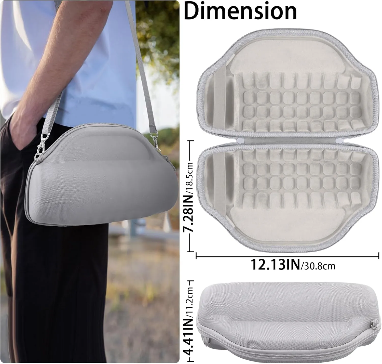 co2CREA Case for JBL Charge 6 Waterproof Portable Bluetooth Speaker, Hard Travel Bag with Detachable Shoulder Strap (White Case)