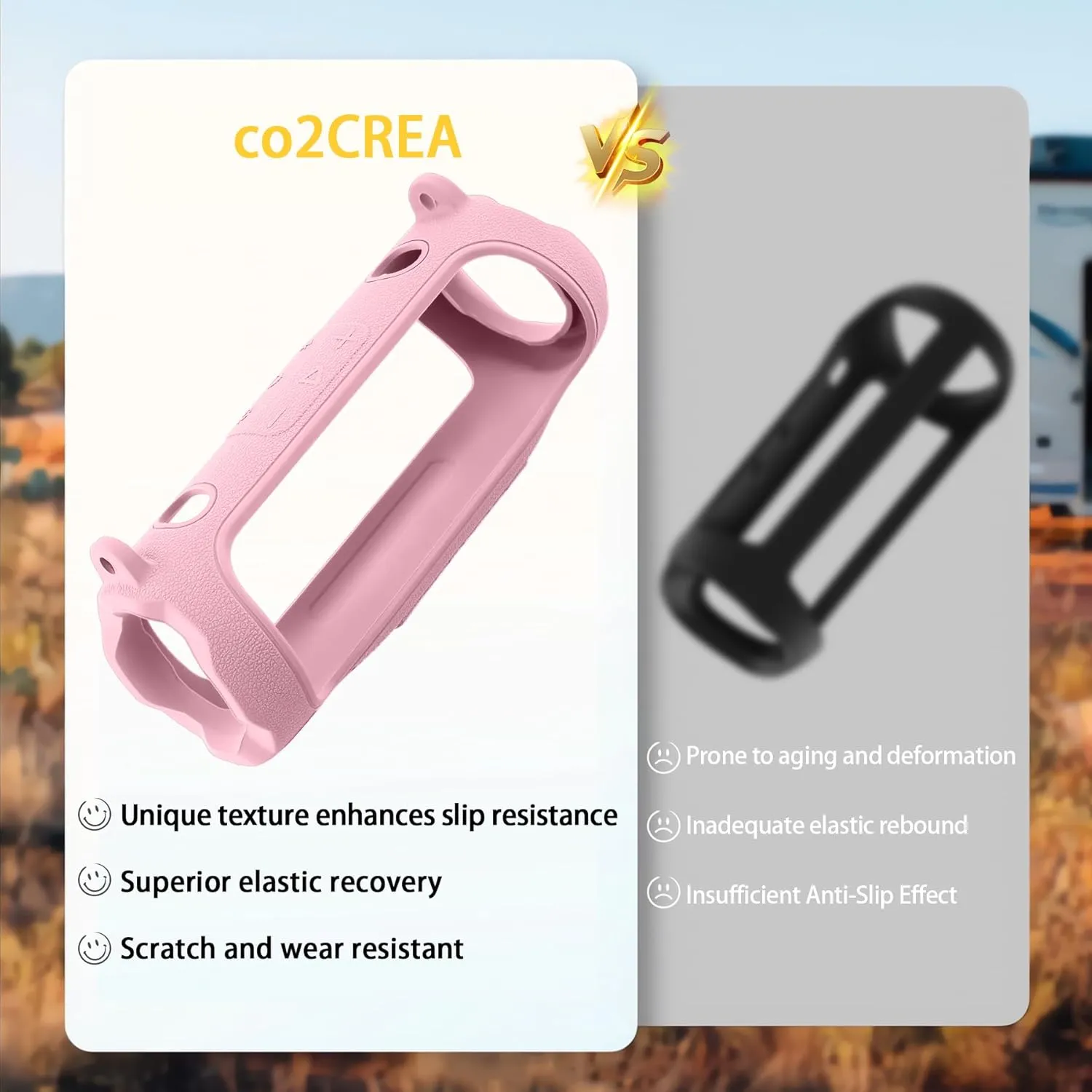 co2CREA Silicone Case for JBL Charge 6 Portable Waterproof Bluetooth Speaker, Portable Travel Soft Cover with Shoulder Strap, Protective Skin Case (Pink)