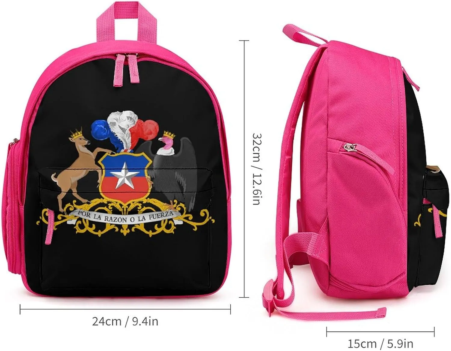 Coat of Arms of Chile Funny Travel Backpack Lightweight Shoulder Bag Casual Daypack for Daily Business for Women Men