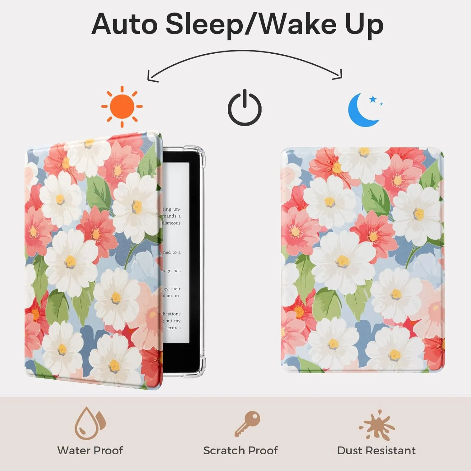 CoBak Case for Kindle Paperwhite (6.8" 11th Generation 2021 Released) & Paperwhite Signature Edition- New PU Leather Cover and Clear Soft Silicone Back Cover with Auto Sleep Wake Feature