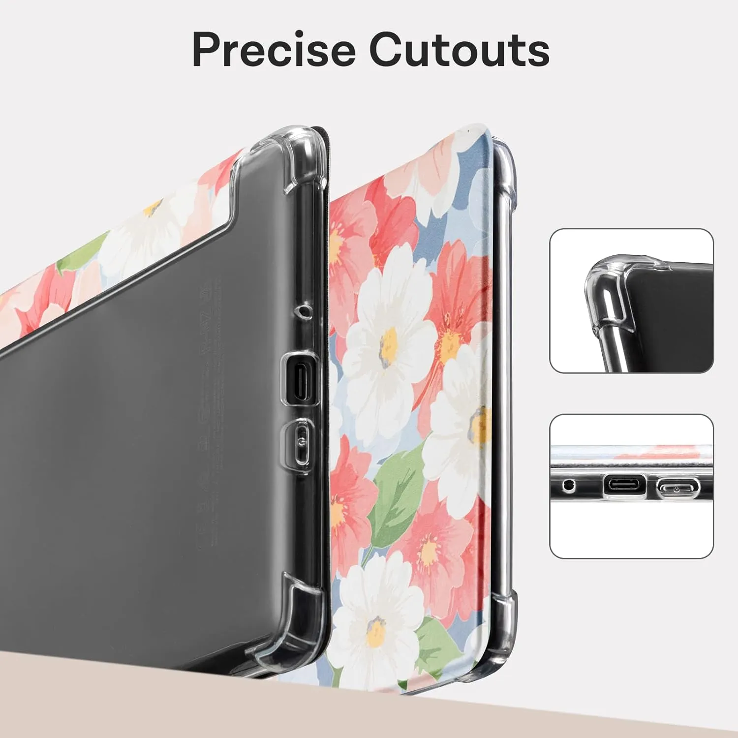 CoBak Case for Kindle Paperwhite (6.8" 11th Generation 2021 Released) & Paperwhite Signature Edition- New PU Leather Cover and Clear Soft Silicone Back Cover with Auto Sleep Wake Feature