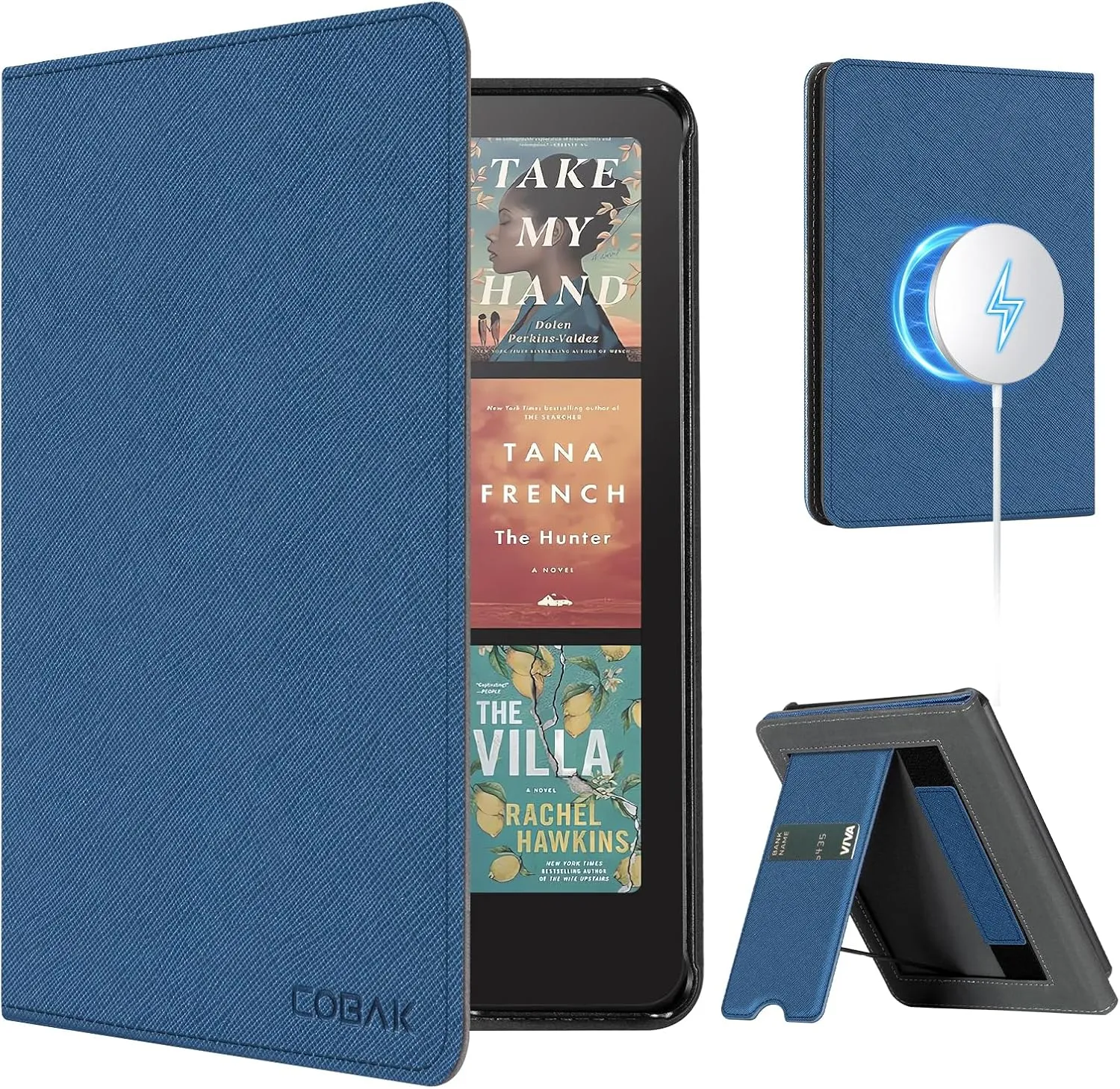 CoBak Stand Case for 7" Kindle Paperwhite 12th Gen 2024 and Kindle Colorsoft with Hand Strap - Compatible with iPhone MagSafe, for Samsung/Belkin/Anker Wireless Charging Pads, Durable, Auto Sleep Wake