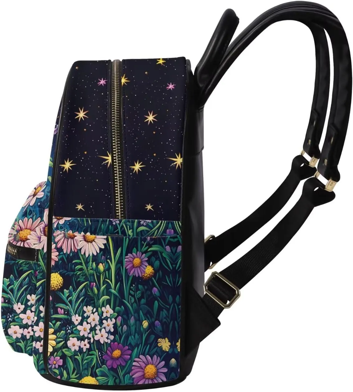 Coldinair Cat Floral Backpack for Women Small Lightweight Backpack Purse for Women Mini Leather Shoulder Bag Anti-theft Travel Backpack Purse Lightweight Casual Daypack Rucksack for Men Kids