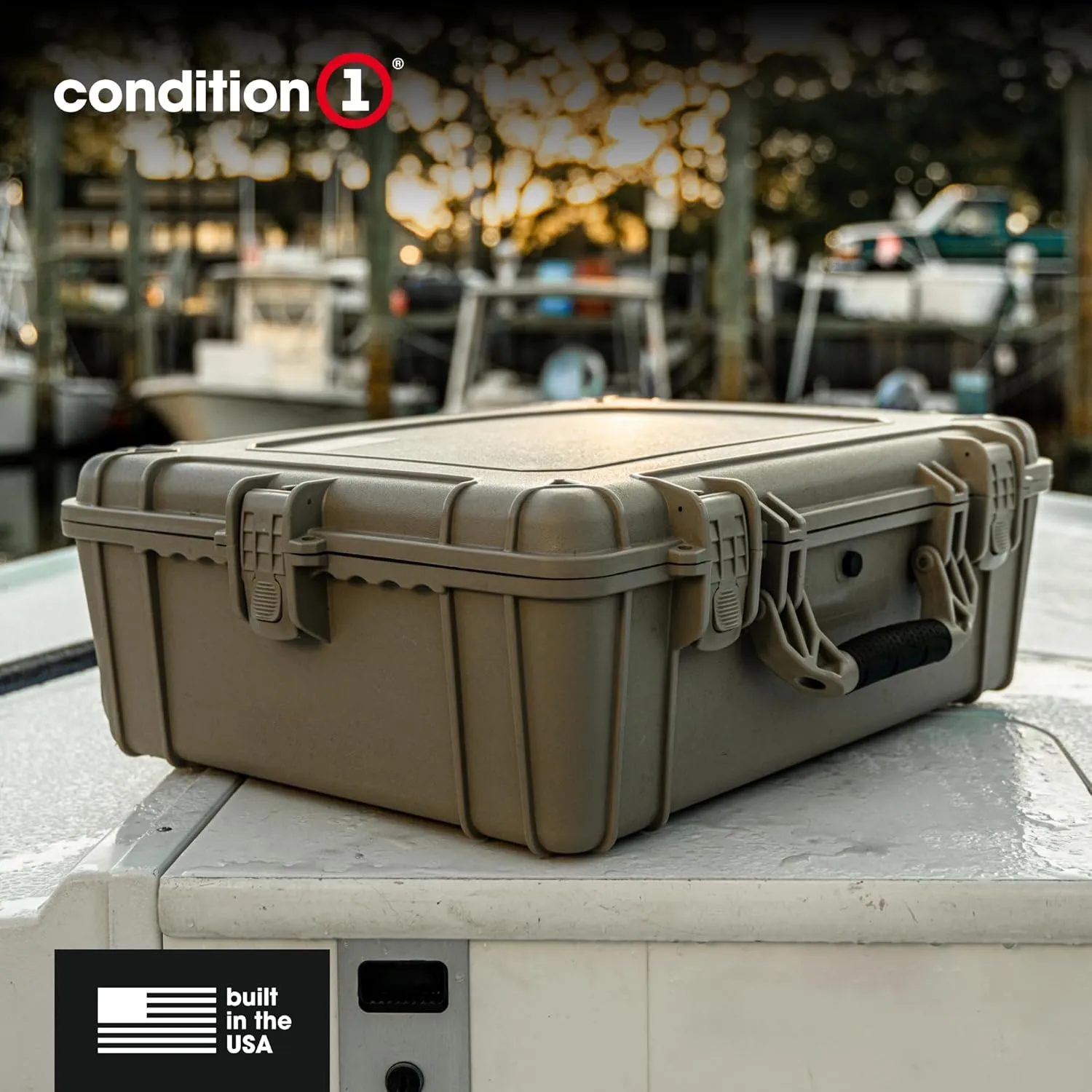 Condition 1 25" Large Waterproof Hard Case Model 839 with Foam, Portable Protective Storage Box for Travel, Hunting, Military, Tactical, Made in USA, 24.50"x 19.46"x8.41" Gun Metal Gray