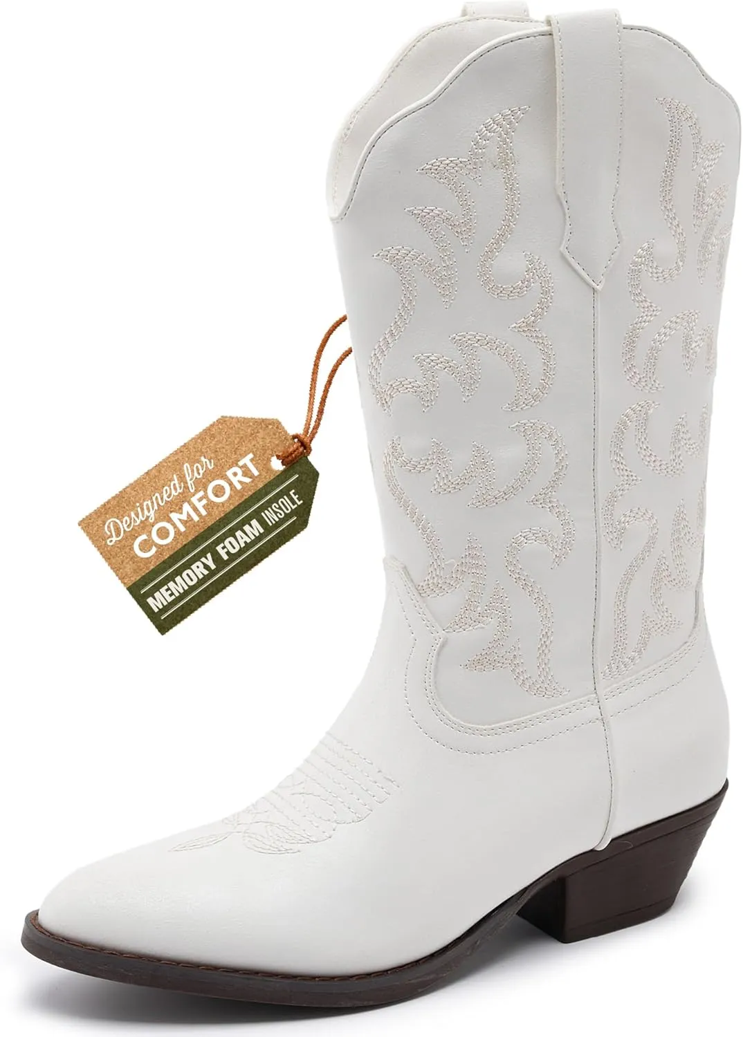 Cowboy Boots for Women - Classic Embroidery Traditional Style Cowgirl Boots, Comfortable Western Boots