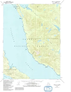 Craig C 1 AK topo map, 1:63360 Scale, 15 X 15 Minute, Historical, 1950, Updated 1992, 21.6 x 18 in