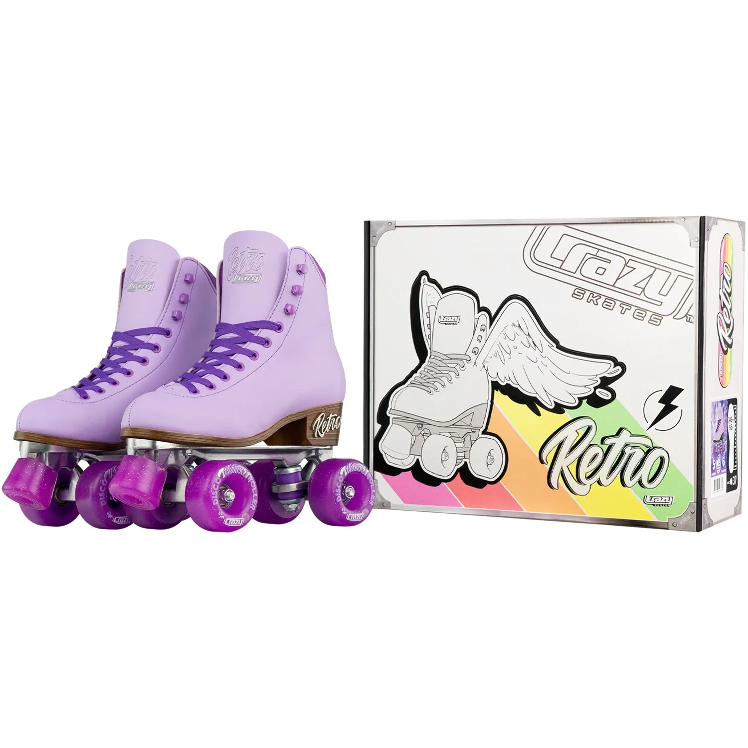 Crazy Skates Retro Roller Skates - Purple