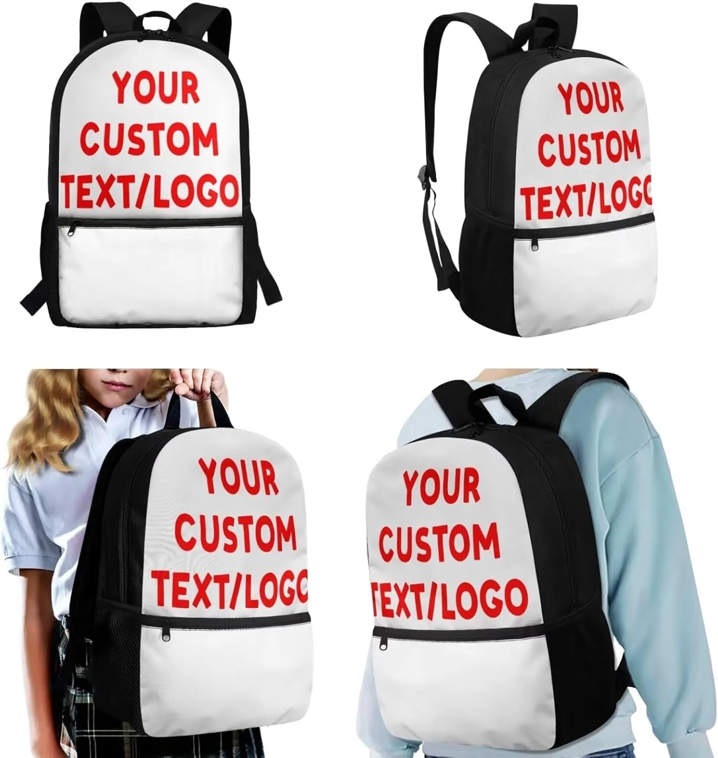 Custom Backpack for Kids Personalized 3 Piece Set Backpack with Your Name Text School Bag Customized Bookbag with Lunch Box And Pencil Case Set for Boys Girls